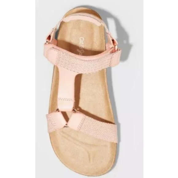Girls' Val Footbed Sandals - Cat & Jack™ Blush - Picture 3 of 4